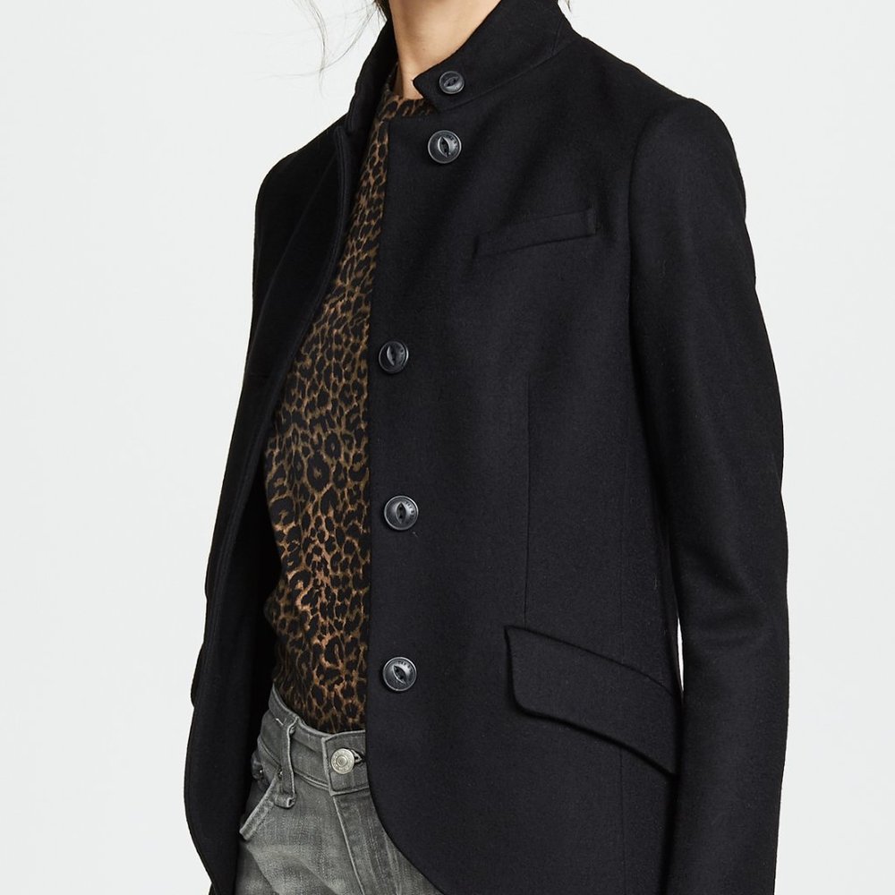 Rag & Bone Slade Blazer Jacket 0 XS Black